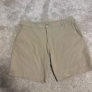 lululemon athletica Men's Beige Flat Front Shorts